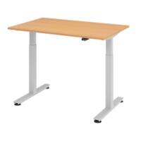 Hammerbacher VXMST Elektrisch Höhenverstellbar Sitz-Stehschreibtisch Buche T-Fuß 1.200 (B) x 800 (T) x 1.200 (H) mm Spanplatte, Stahl