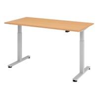 Hammerbacher VXMST Elektrisch Höhenverstellbar Sitz-Stehschreibtisch Buche T-Fuß 1.600 (B) x 800 (T) x 1.200 (H) mm Spanplatte, Stahl