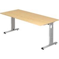 Hammerbacher VOS Höhenverstellbar Schreibtisch Ahorn C-Fuß 1.800 (B) x 800 (T) x 850 (H) mm Spanplatte, Stahl