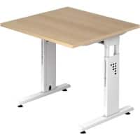 Hammerbacher VOS Höhenverstellbar Schreibtisch Eiche C-Fuß 800 (B) x 800 (T) x 850 (H) mm Spanplatte, Stahl