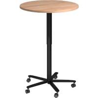 Hammerbacher VST Höhenverstellbar Stehtisch Walnuss Drehkreuz aus Metall 800 (B) x 800 (T) x 1.140 (H) mm Spanplatte, Kunststoff, Aluminium