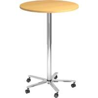 Hammerbacher VST Höhenverstellbar Stehtisch Buche Drehkreuz aus Metall 800 (B) x 800 (T) x 1.140 (H) mm Spanplatte, Kunststoff, Aluminium