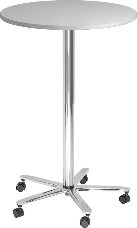 Hammerbacher VST Höhenverstellbar Stehtisch Grau Drehkreuz aus Metall 800 (B) x 800 (T) x 1.140 (H) mm Spanplatte, Kunststoff, Aluminium