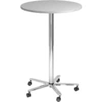 Hammerbacher VST Höhenverstellbar Stehtisch Grau Drehkreuz aus Metall 800 (B) x 800 (T) x 1.140 (H) mm Spanplatte, Kunststoff, Aluminium