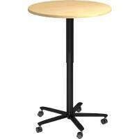 Hammerbacher VST Höhenverstellbar Stehtisch Ahorn Drehkreuz aus Metall 800 (B) x 800 (T) x 1.140 (H) mm Spanplatte, Kunststoff, Aluminium