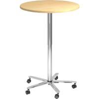 Hammerbacher VST Höhenverstellbar Stehtisch Ahorn Drehkreuz aus Metall 800 (B) x 800 (T) x 1.140 (H) mm Spanplatte, Kunststoff, Aluminium