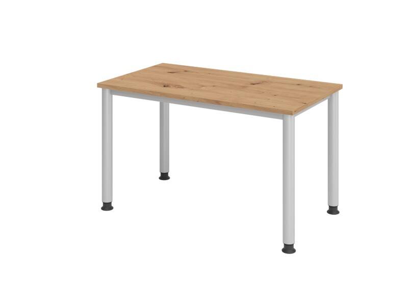 Hammerbacher VHS Höhenverstellbar Schreibtisch Eiche 4 Metallfüße 1.200 (B) x 672 (T) x 810 (H) mm Spanplatte, Stahl