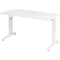 Hammerbacher VOS Höhenverstellbar Schreibtisch Weiß C-Fuß 1.400 (B) x 672 (T) x 850 (H) mm Spanplatte, Stahl