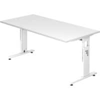 Hammerbacher Höhenverstellbarer Schreibtisch Weiß 1.600 x 800 x 680 mm Mit Aufbau