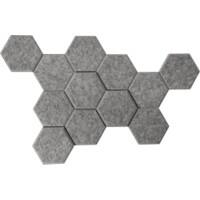 Hammerbacher Akustik-Wandelemente Sechseckform Fleece Grau 170 x 160 x 150 mm
