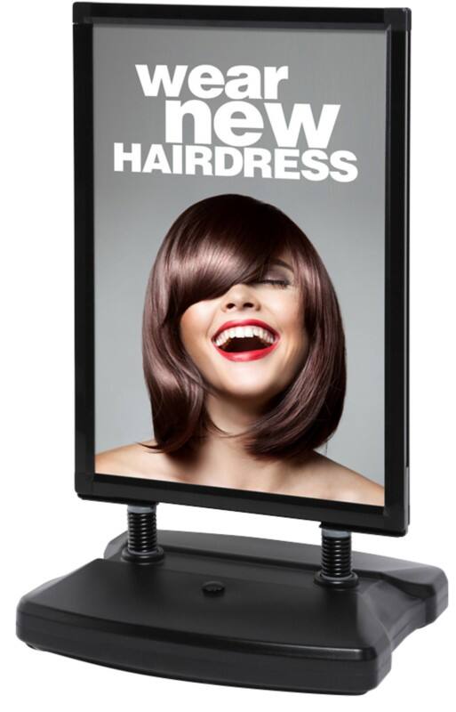 SHOWDOWN Windtalker City Kundenstopper 70  x 100 cm Aluminium Schwarz WTR70x100BLK