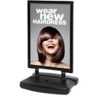 SHOWDOWN Windtalker City Kundenstopper 70  x 100 cm Aluminium Schwarz WTR70x100BLK