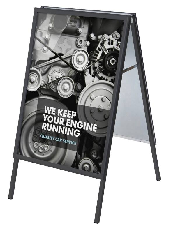 SHOWDOWN Kundenstopper 50 x 70 cm Aluminium Schwarz ZP50x70G32MEC9005