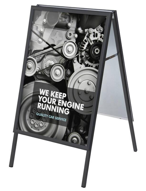 SHOWDOWN Kundenstopper 70  x 100 cm Aluminium Schwarz ZP70x100G32MEC9005