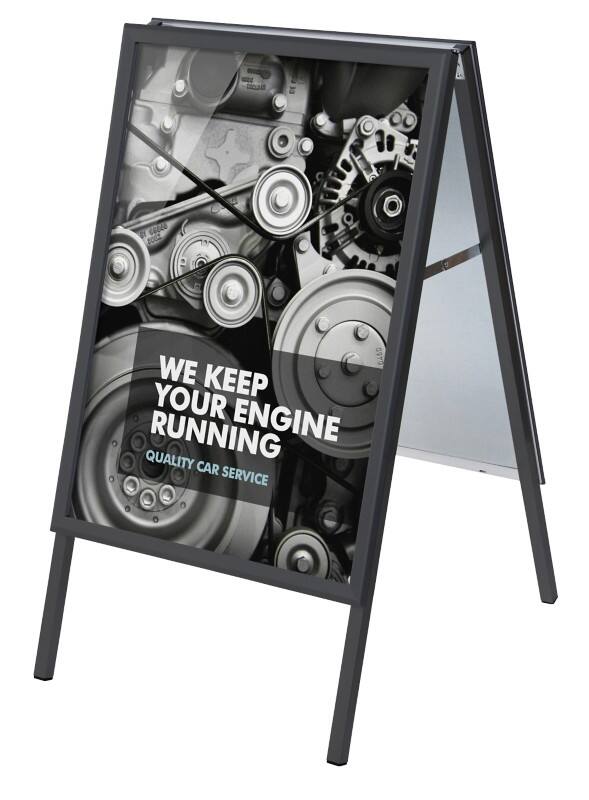 SHOWDOWN Kundenstopper DIN A1 Aluminium Schwarz ZPA1G32MEC9005