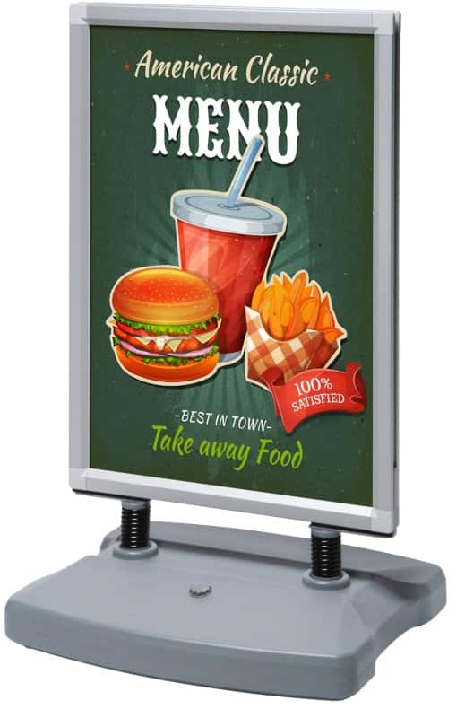 SHOWDOWN Windtalker City Kundenstopper 50 x 70 cm Aluminium Silber