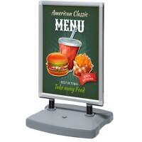 SHOWDOWN Windtalker City Kundenstopper 70  x 100 cm Aluminium Silber