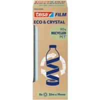 tesa Klebeband tesafilm Eco & Crystal Transparent 19 mm (B) x 33 m (L) PET (Polyethylenterephthalat) 8 Rollen