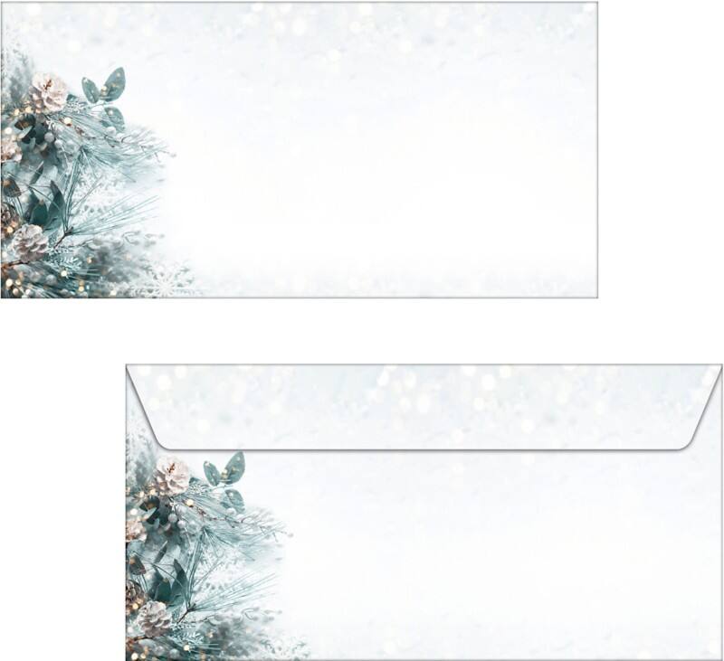 Sigel Weihnachten Eucalyptus Magic Briefumschläge 222,511,1 cm Grün, Weiß 50 Stück