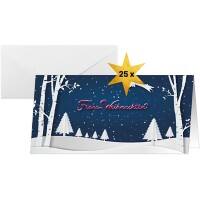 Sigel Weihnachtskarte Winter DL 250 g/m² Blau, Weiß 21,1 x 2 x 22,1 cm 25 Stück