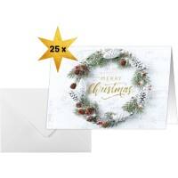 Sigel Weihnachtskarte DIN A6 250 g/m² Grün, Weiß 21,1 x 2 x 15,1 cm 25 Stück