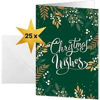 Sigel Weihnachtskarte DIN A6 250 g/m² Beige, Grün 21,1 x 2 x 15,1 cm 25 Stück