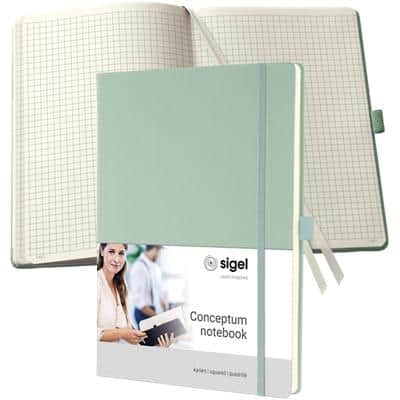 Sigel Conceptum Notizbuch DIN A4 Kariert Seitlich gebunden Kunststoff Hardback Mint Grün Perforiert 194 Seiten