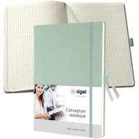 Sigel Conceptum Notizbuch DIN A4 Kariert Seitlicher Gummibandverschluss Softcover Minze Gelocht 194 Seiten