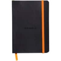 Rhodia Notizbuch 117302C DIN A6 Hochformat liniert Geklebtes PU Soft Cover Schwarz Nicht perforiert 72 Blatt