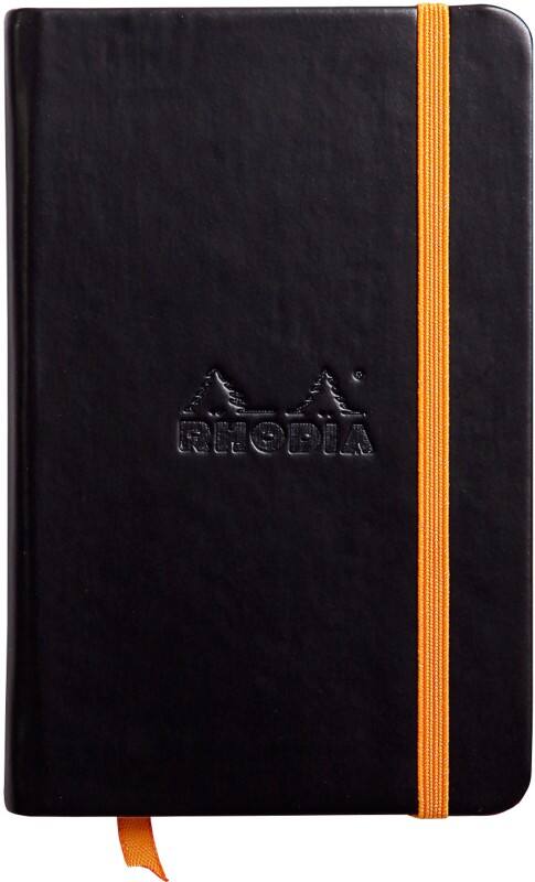 Rhodia Notizbuch DIN A6 Liniert Rückendrahtheftung PU Hardback Schwarz Nicht perforiert