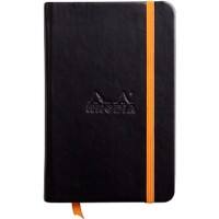 Rhodia Notizbuch 118642C DIN A6 Hochformat Liniert Genäht PU Hardcover Schwarz Nicht perforiert 96 Blatt
