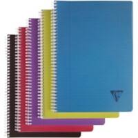 Clairefontaine Spiralbuch DIN A4 Liniert Doppeldraht Polypropylen Softcover Farbig Sortiert Nicht perforiert