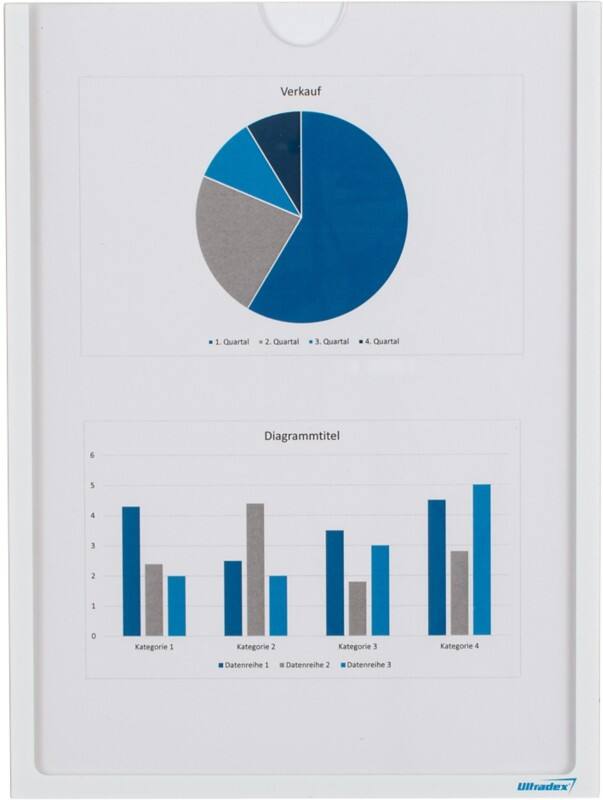 Ultradex DIN A4 Inforahmen Magnetisch Weiß Kunststoff 920508 22,5 (B) x 30,2 (H) cm 5 Stück