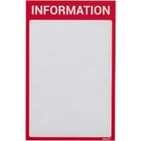 Ultradex DIN A4 Inforahmen Magnetisch Rot nicht haftend Kunststoff 8890I05 22,5 (B) x 35,2 (H) cm 5 Stück