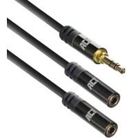 ACT Audio-Splitterkabel AC3620 Schwarz 0,15 m