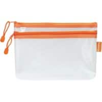 Kolma Reißverschlusstasche 08.197.12 Reißverschluss EVA (Ethylen-Vinylacetat) 25 (B)3 (T)16 (H) cm Transparent, Orange 5 Stück