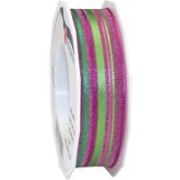 PRAESENT Organza 5692520-606 Grün, Magenta 25 mm x 20 m 2 Stück