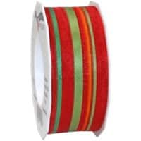 PRAESENT Organza 5694020-709 Rot, Grün 40 mm x 20 m 2 Stück