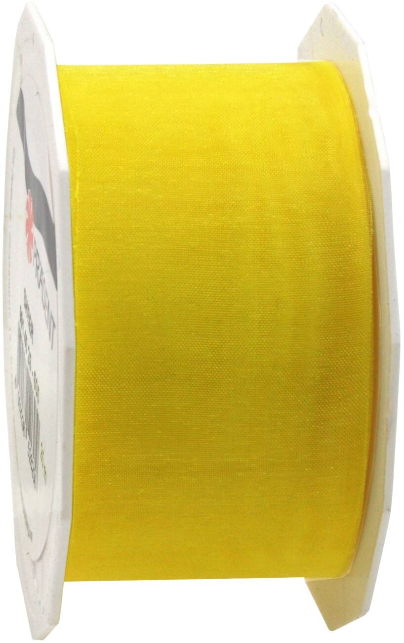 PRAESENT Organza 6014025-605 Gelb 40 mm x 25 m 3 Stück