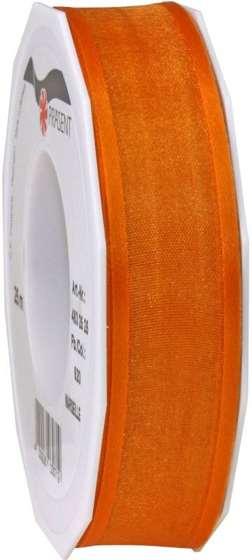 PRAESENT Organza 4832525-620 Orange 25 mm x 25 m 2 Stück