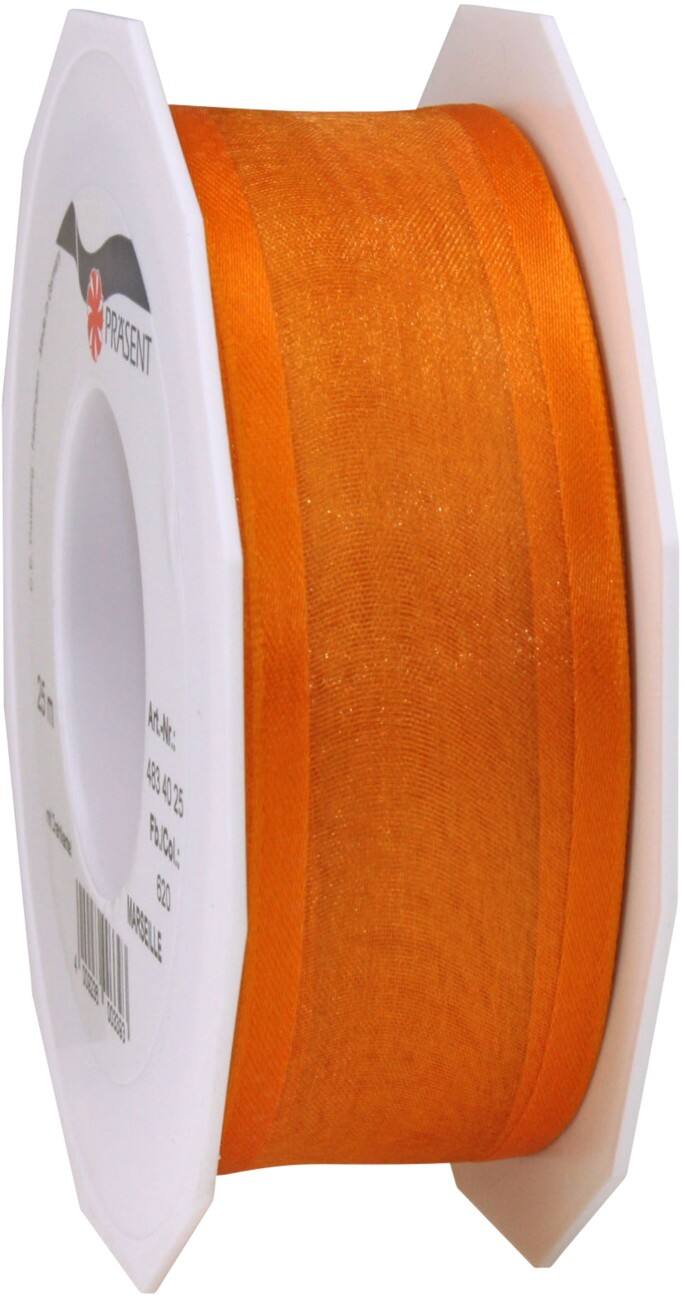 PRAESENT Organza 4834025-620  Orange 40 mm x 25 m 2 Stück