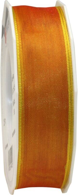 PRAESENT Organza 6072525-509 Orange  25 mm x 25 m 2 Stück