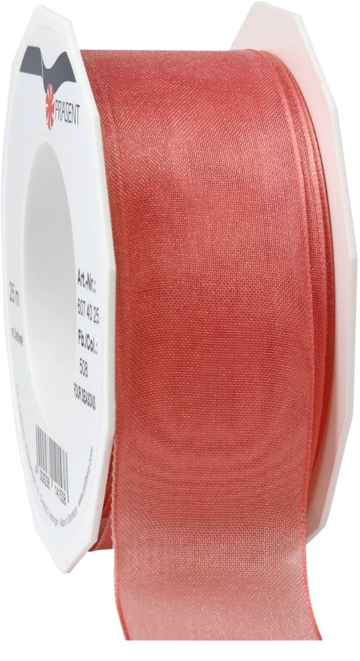 PRAESENT Organza 6074025-508 Koralle  40 mm x 25 m 2 Stück