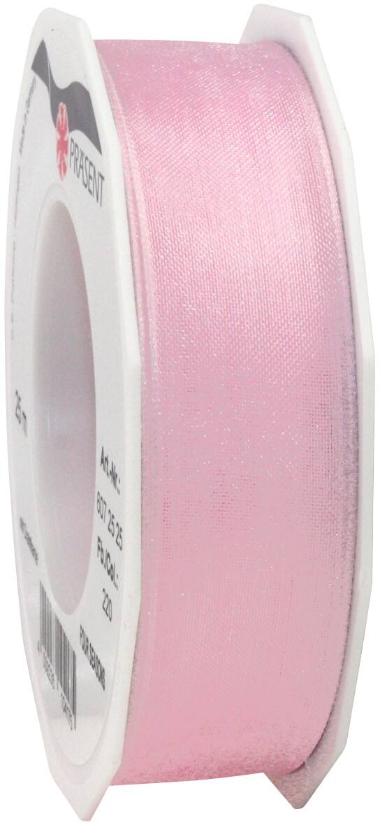 PRAESENT Organza 6072525-220 Hellrosa  25 mm x 25 m 2 Stück
