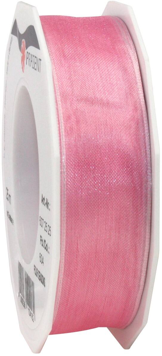 PRAESENT Organza 6072525-604 Pfingstrose  25 mm x 25 m 2 Stück
