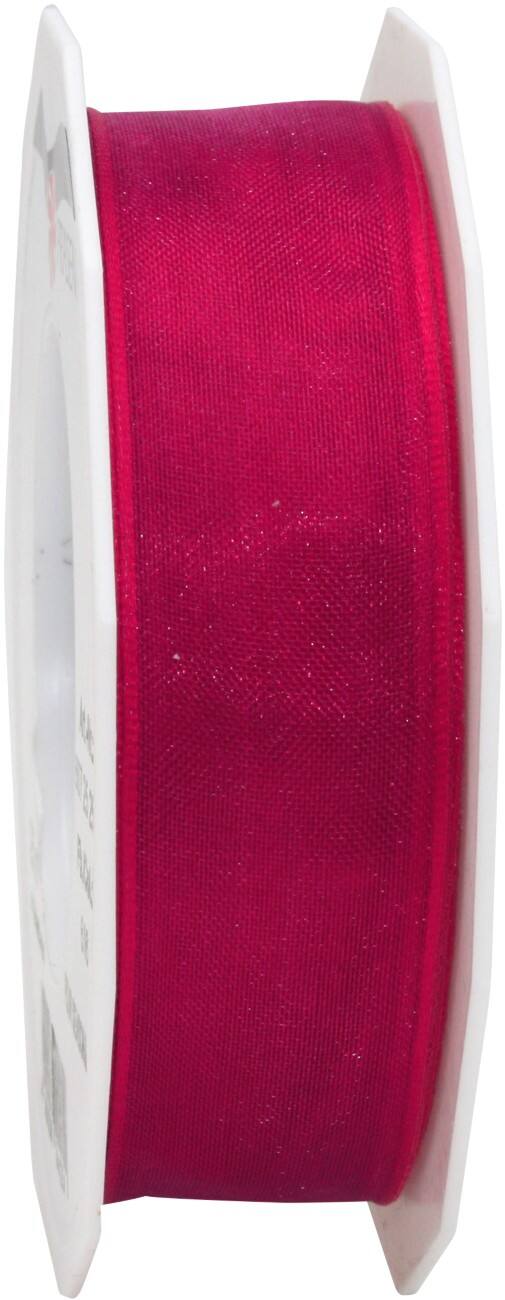 PRAESENT Organza 6072525-616 Himbeere  25 mm x 25 m 2 Stück