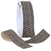 PRAESENT Leinenband 4052515-613 Schwarz, Natur 25 mm x 15 m 2 Stück