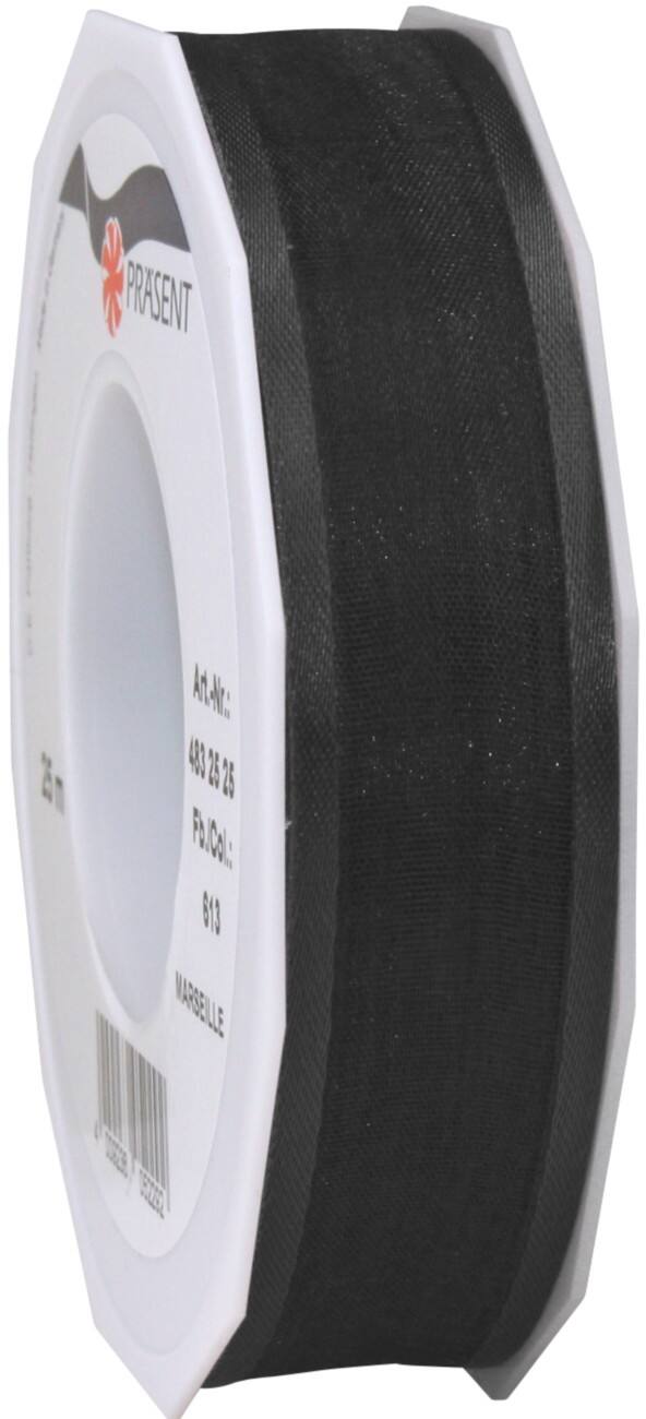 PRAESENT Organza 4832525-613 Schwarz 25 mm x 25 m 2 Stück