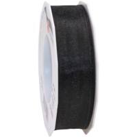 PRAESENT Organza 6072525-913 Schwarz  25 mm x 25 m 2 Stück