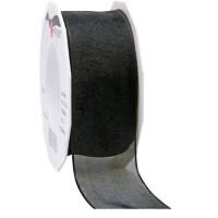 PRAESENT Organza 6074025-913  Schwarz  40 mm x 25 m 2 Stück